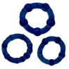Rude Rider Pack de 3 mini cockrings souples bleus